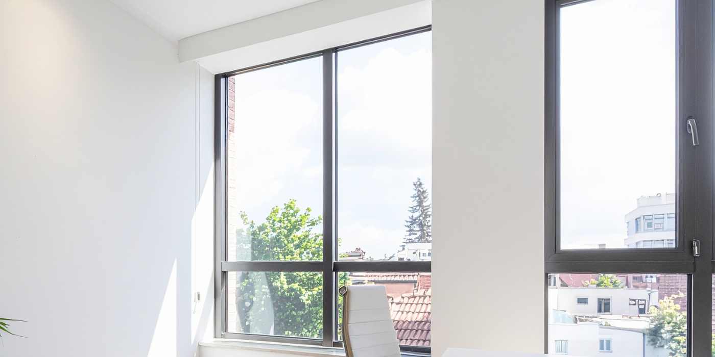 Bright modern office with clean windows