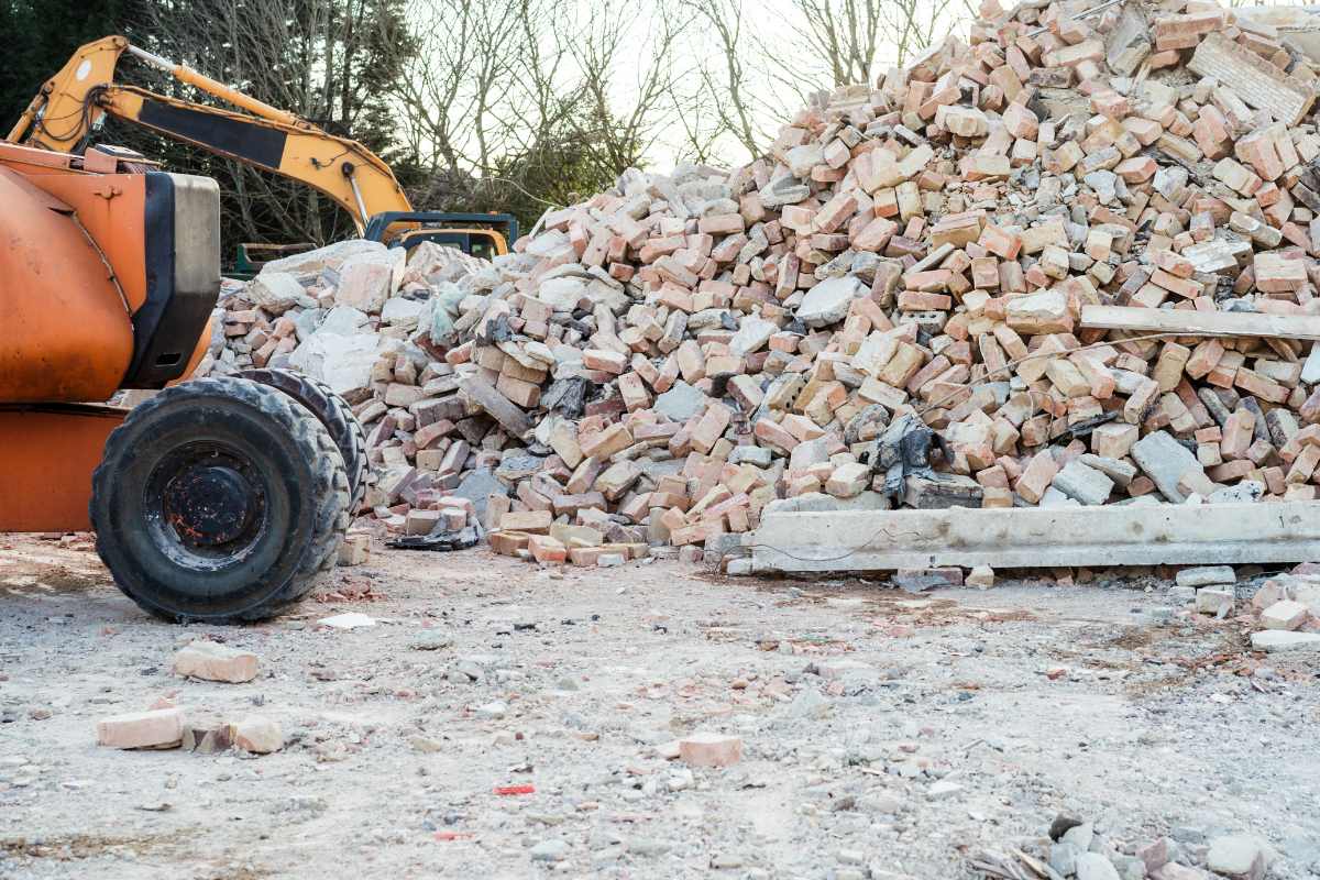 Concrete debris and construction material removal