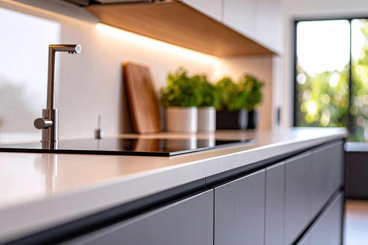Kitchen deep cleaning for countertops sink and cooktop